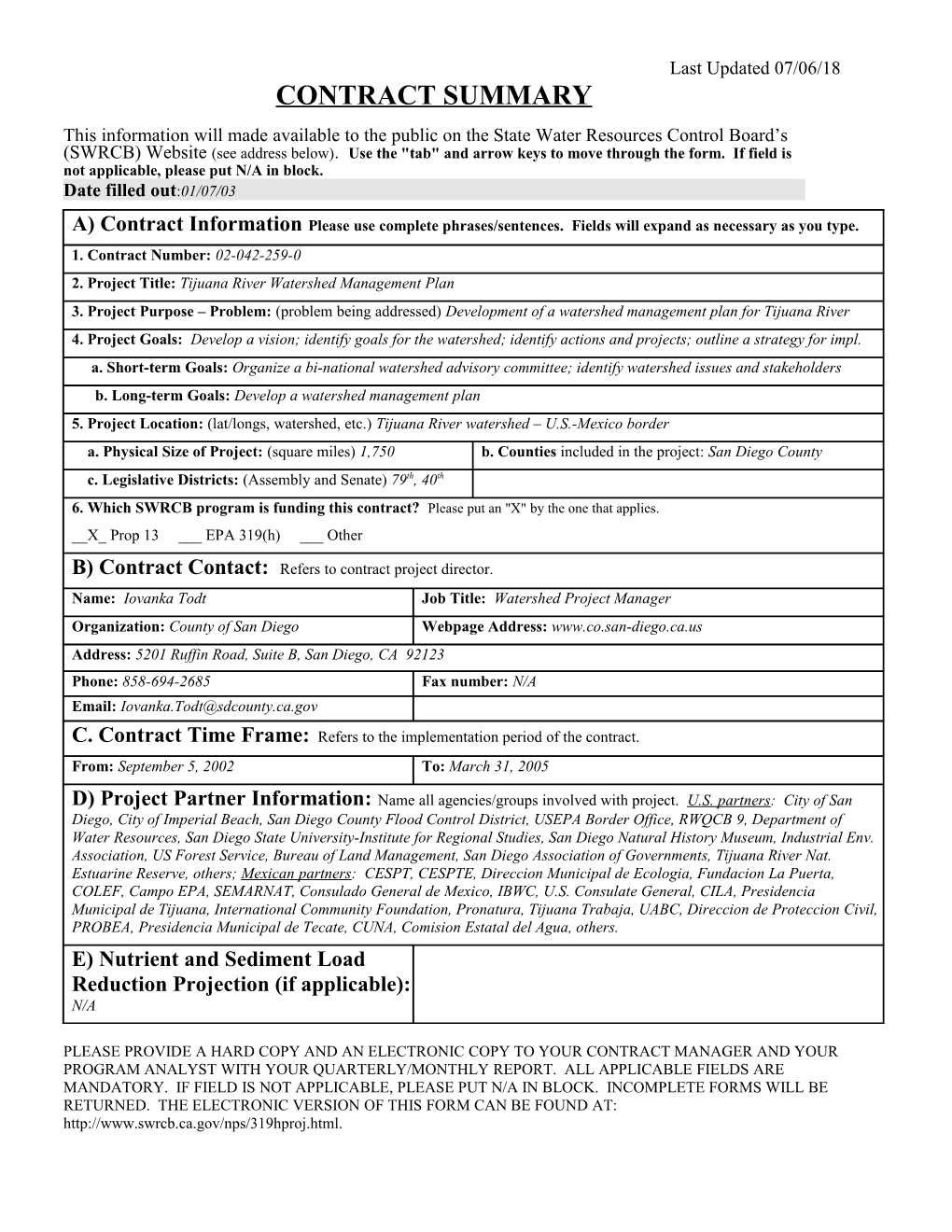 Natural Resource Project Inventory (NRPI) s8