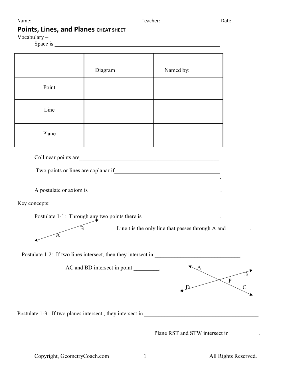 Geometry Guided Notes