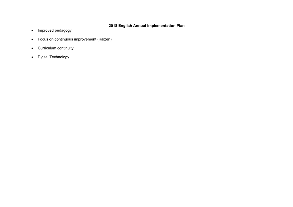 2018Englishannual Implementation Plan