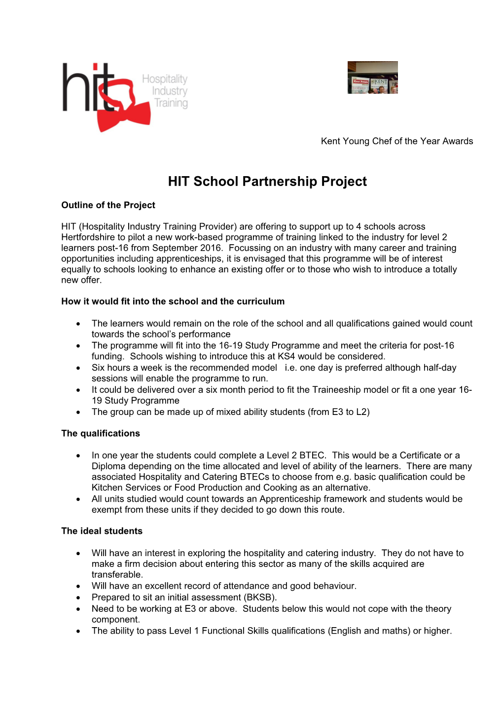 HIT School Partnership Project