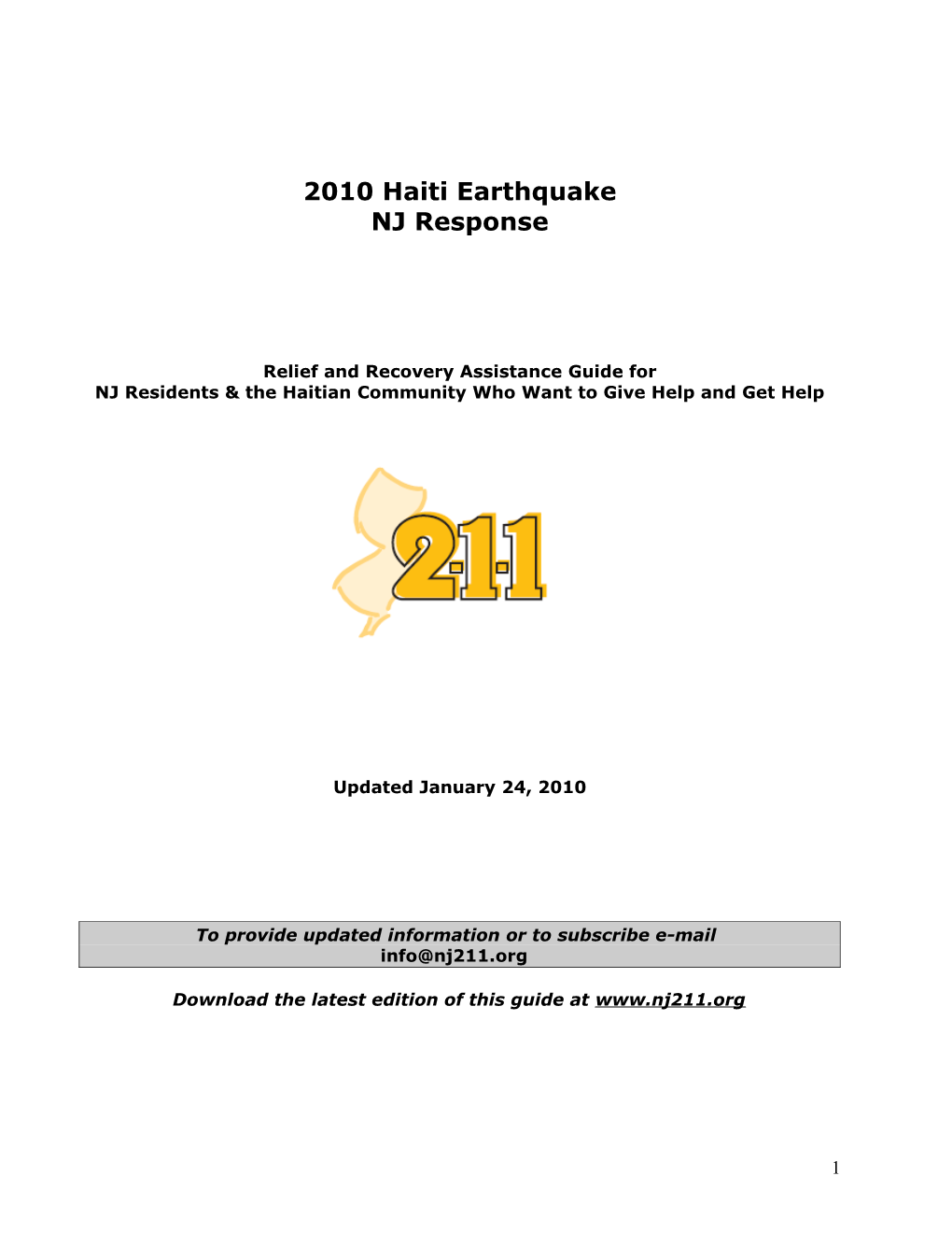 Relief and Recovery Assistance Guide For