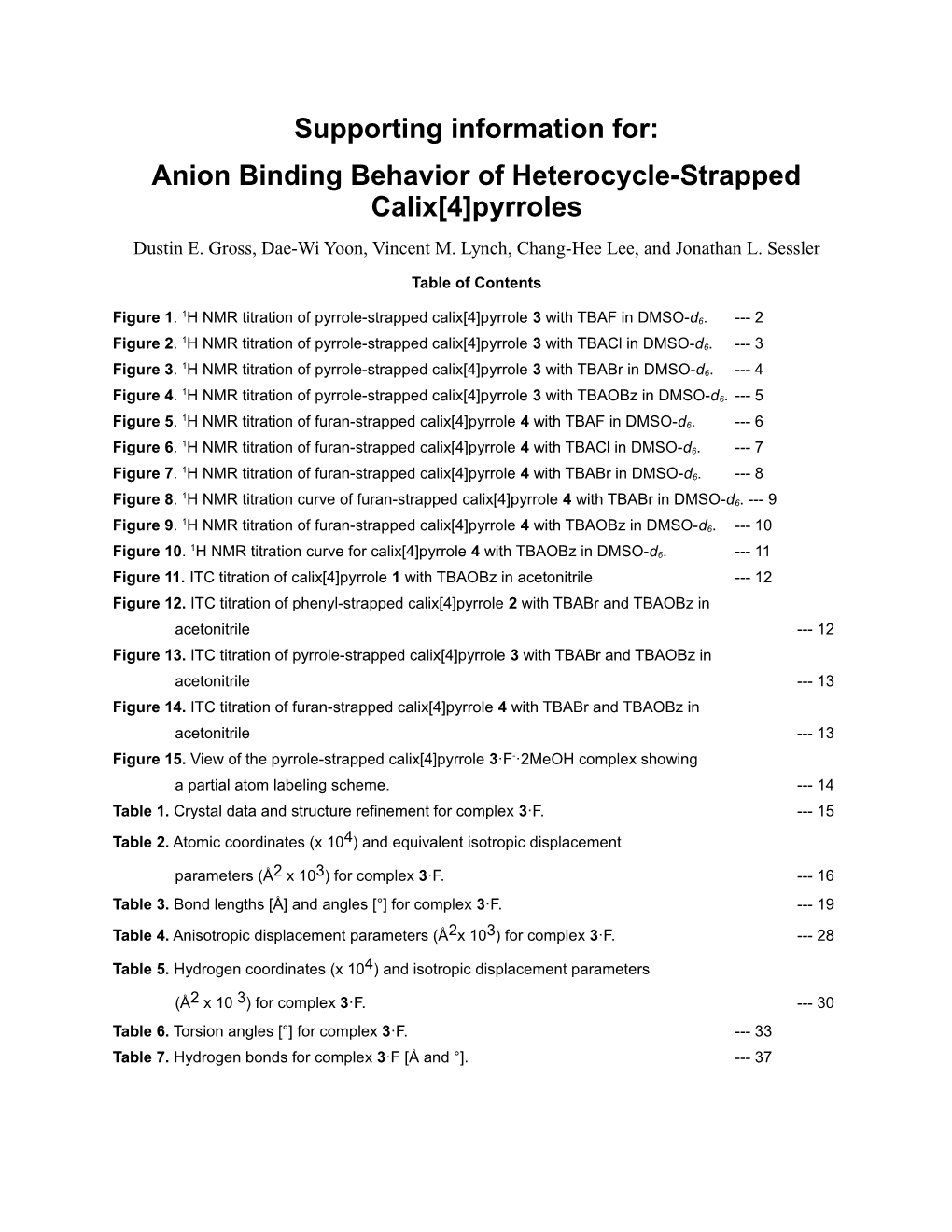 Anion Binding Behavior of Heterocycle-Strapped Calix 4 Pyrroles