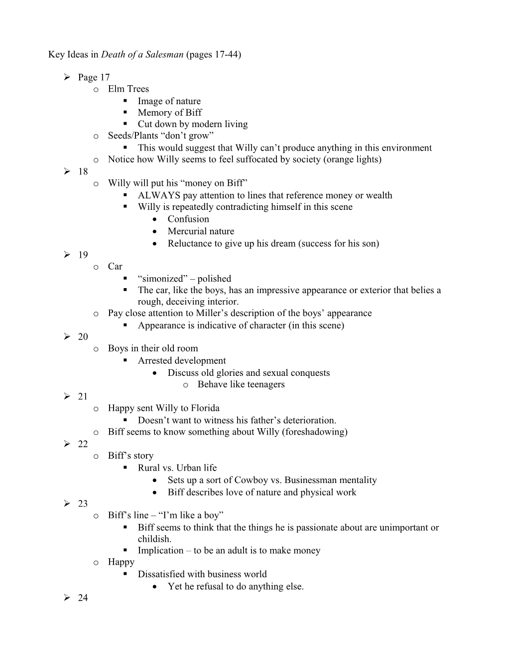 Key Ideas in Death of a Salesman (Pages 17-44)