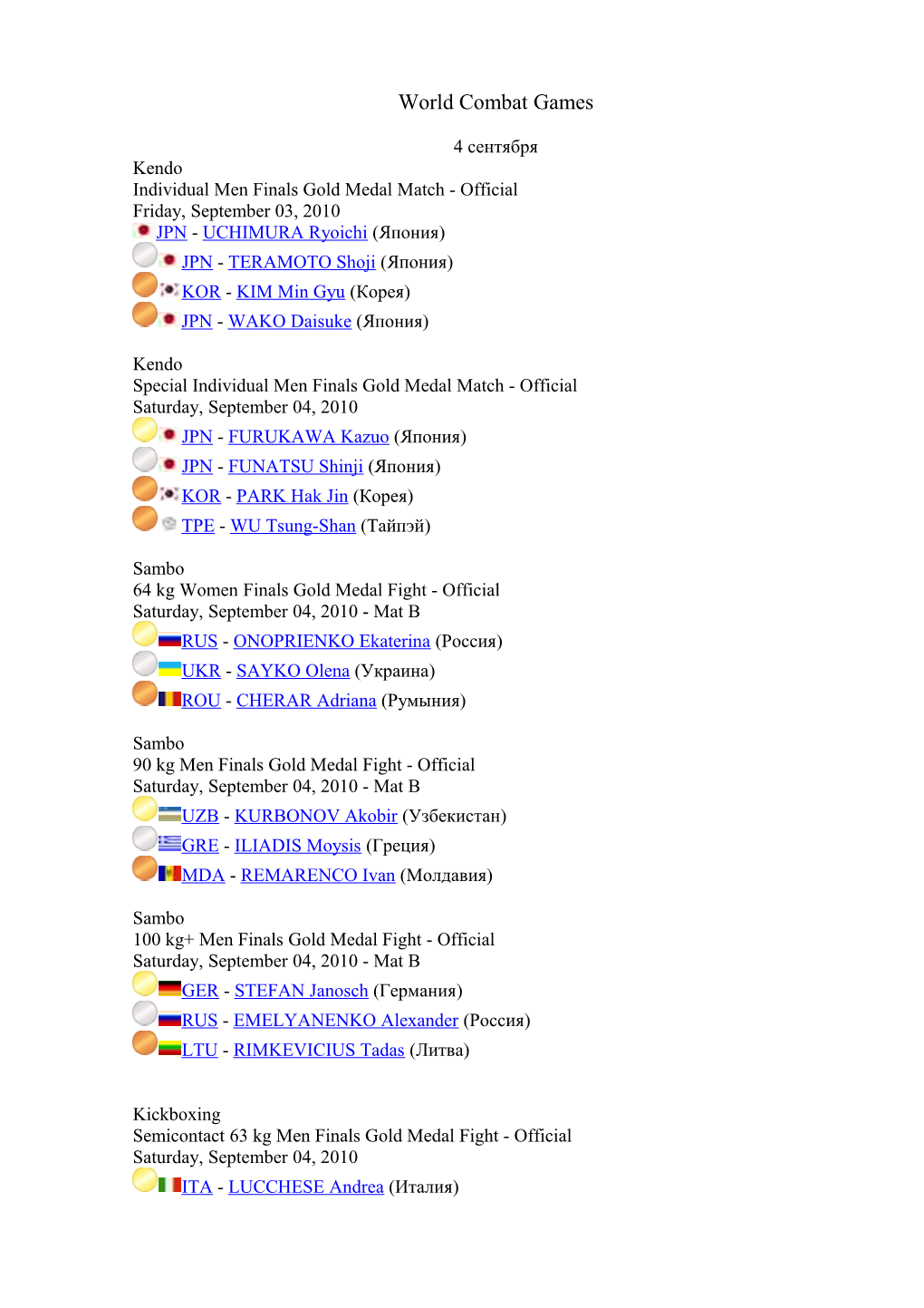 Individual Men Finals Gold Medal Match - Official