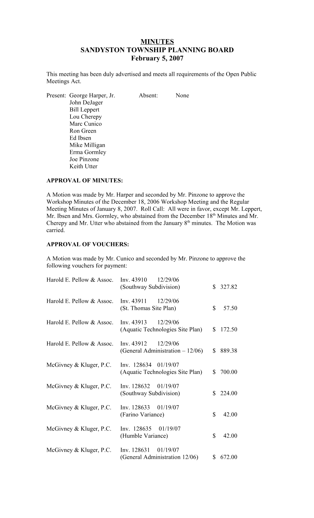 Sandystontownship Planning Board