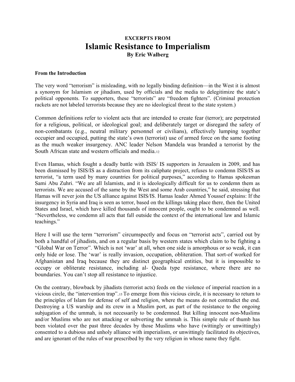 Islamic Resistance to Imperialism