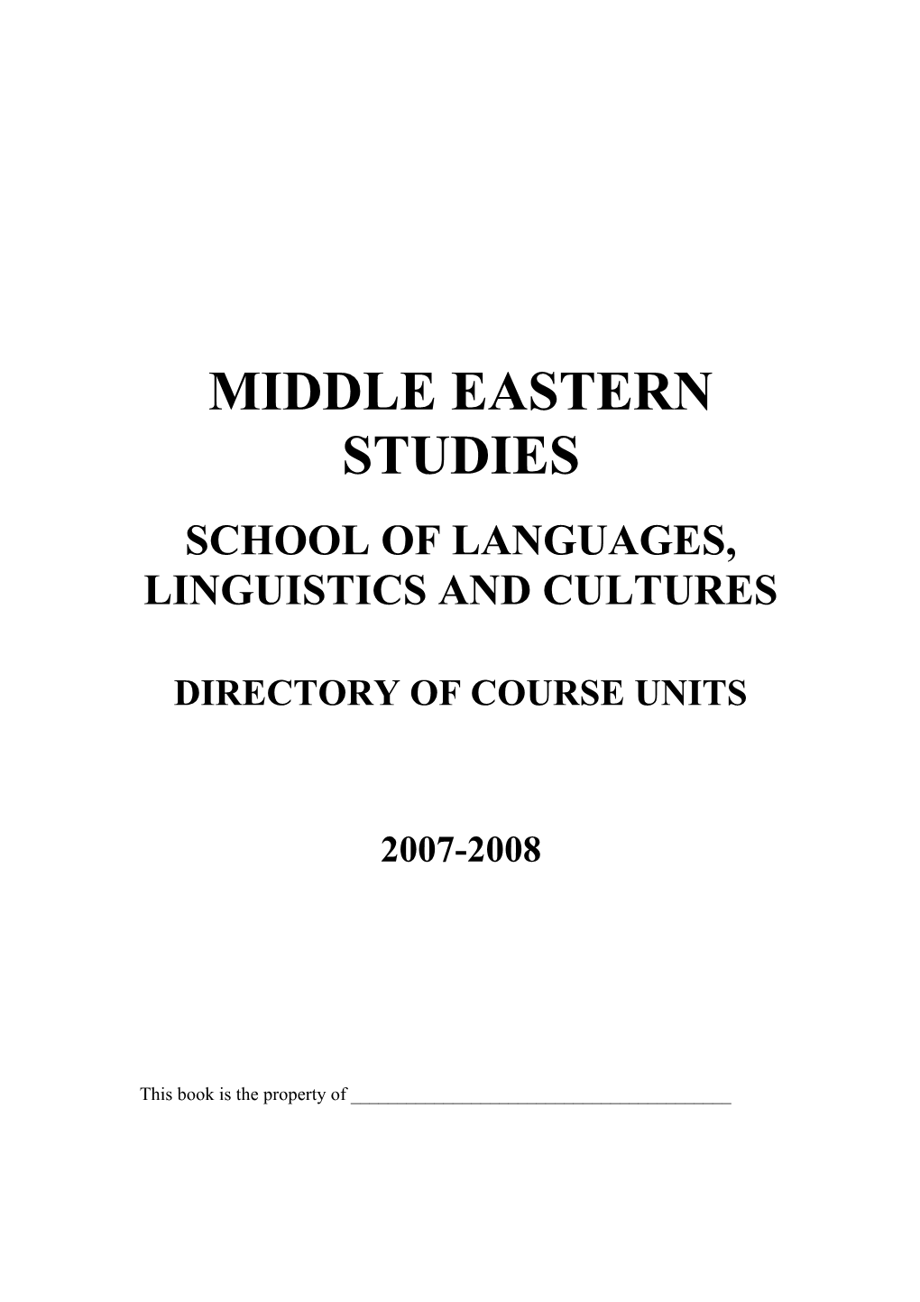 School of Languages, Linguistics and Cultures