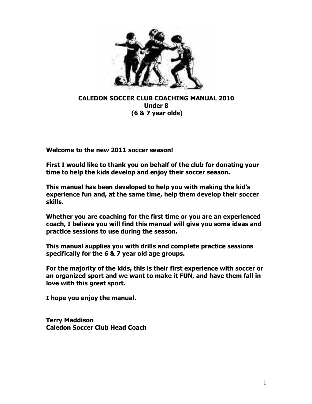 Caledon Soccer Club Coaching Manual 2010