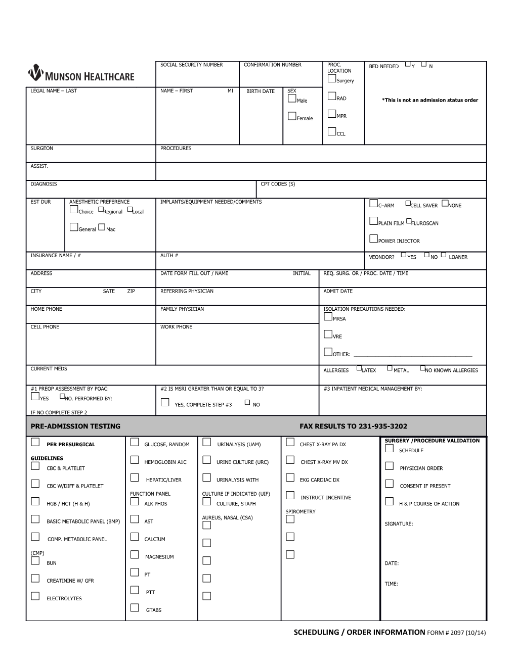 Munson Surgical Risk Index (Msri)