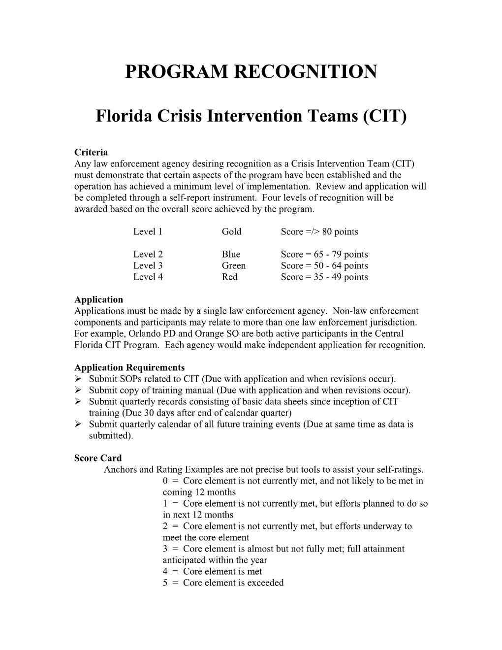 Floridacrisis Intervention Teams (CIT)