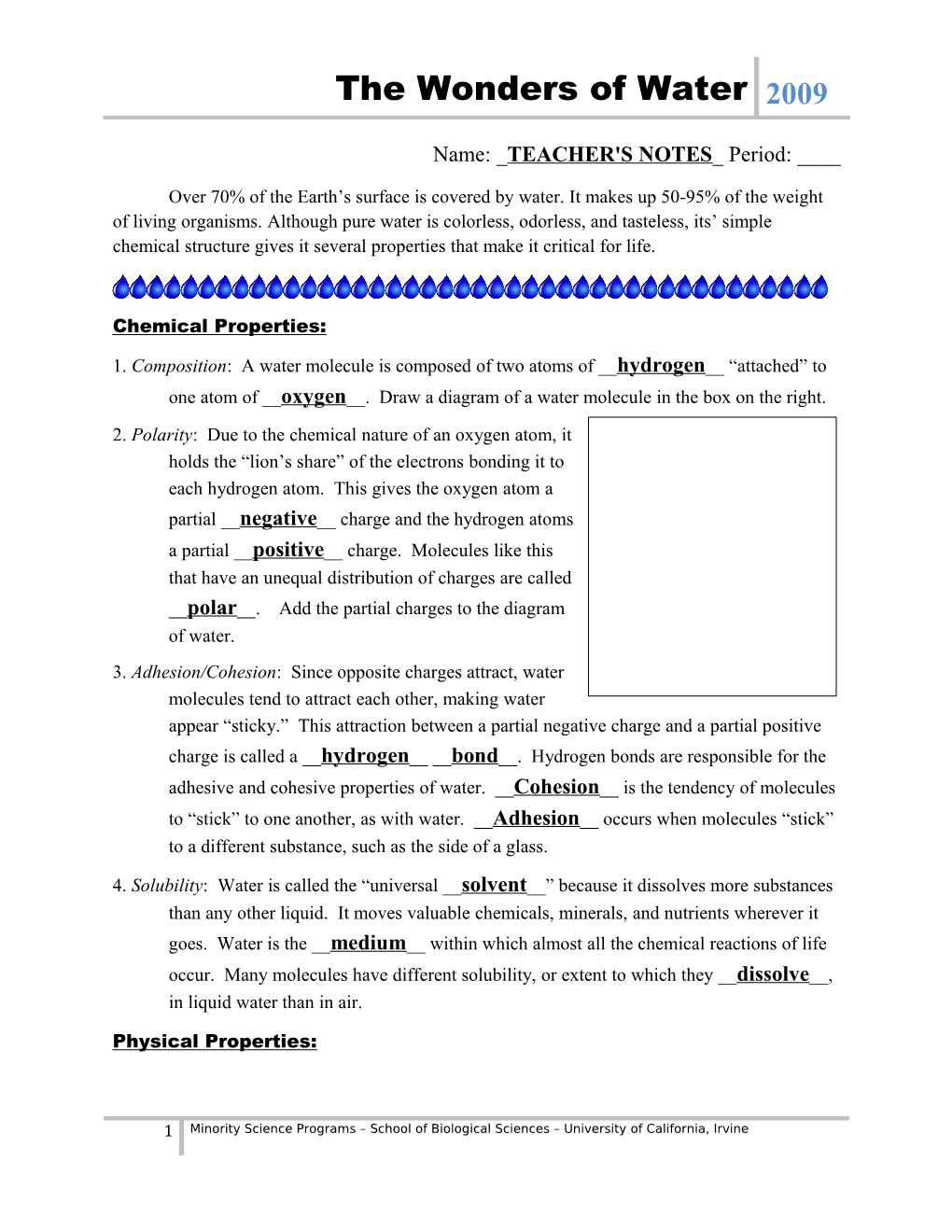 7Th Grade Life Science: Activity Outline s2