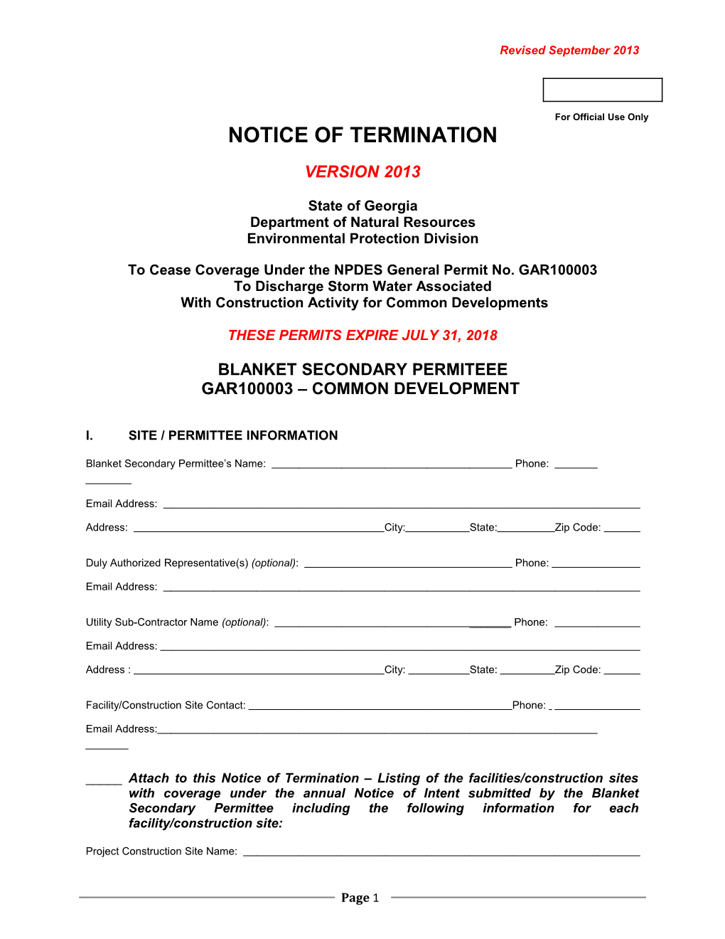 Notice of Termination s1