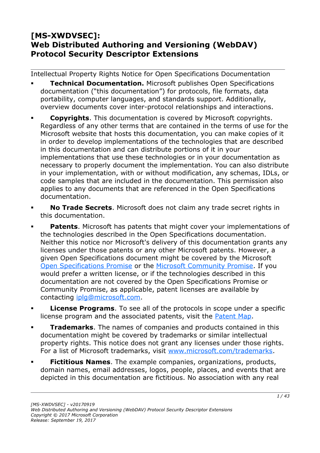 Web Distributed Authoring and Versioning (Webdav) Protocol Security Descriptor Extensions