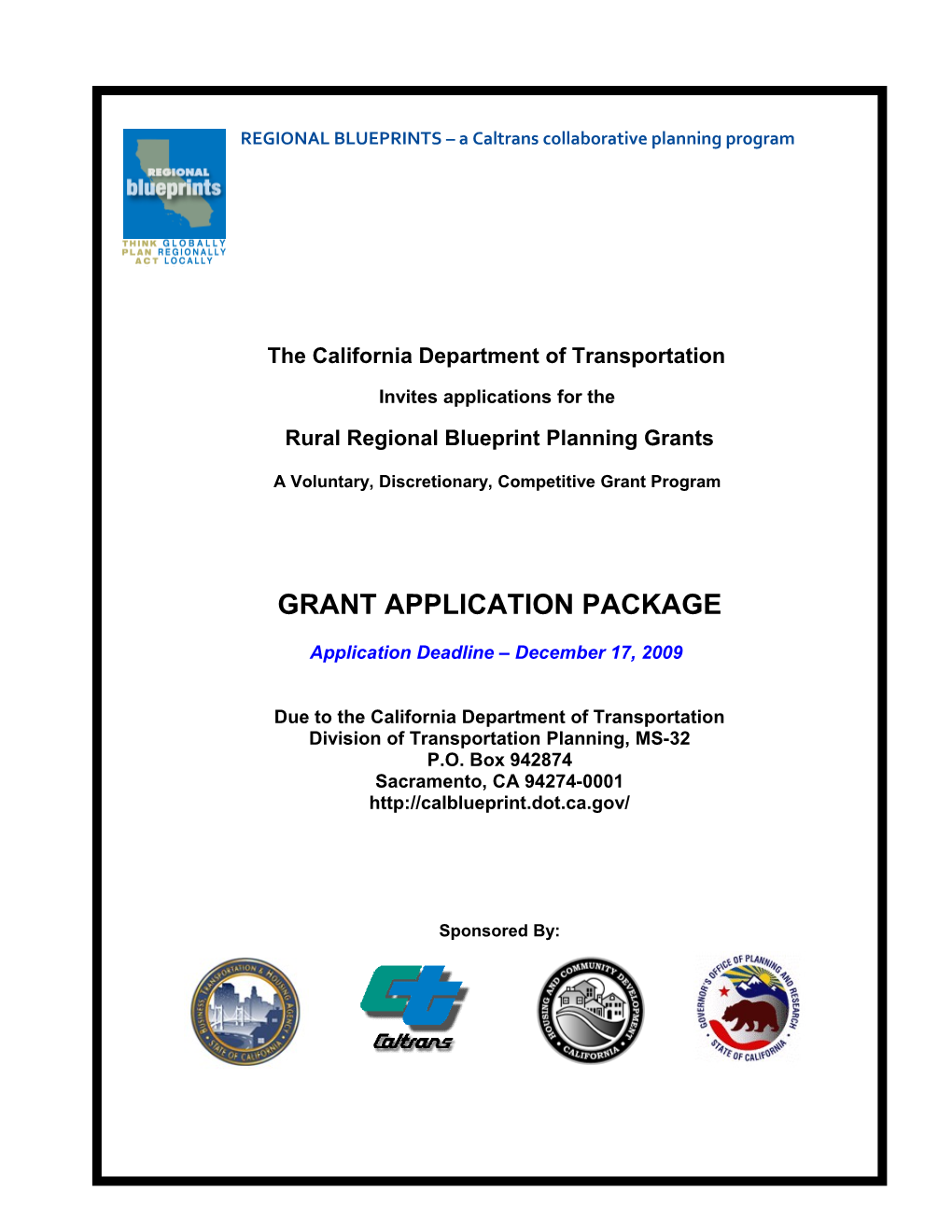 California Regional Blueprint Planning Program