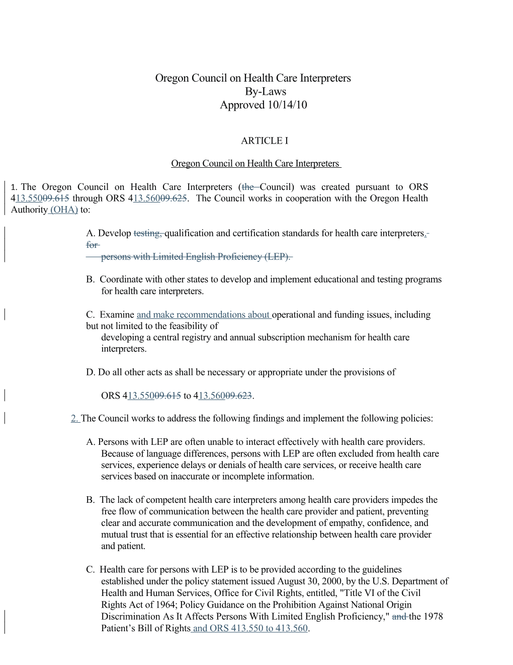 HCI Council Bylaws Review 2016-03-01