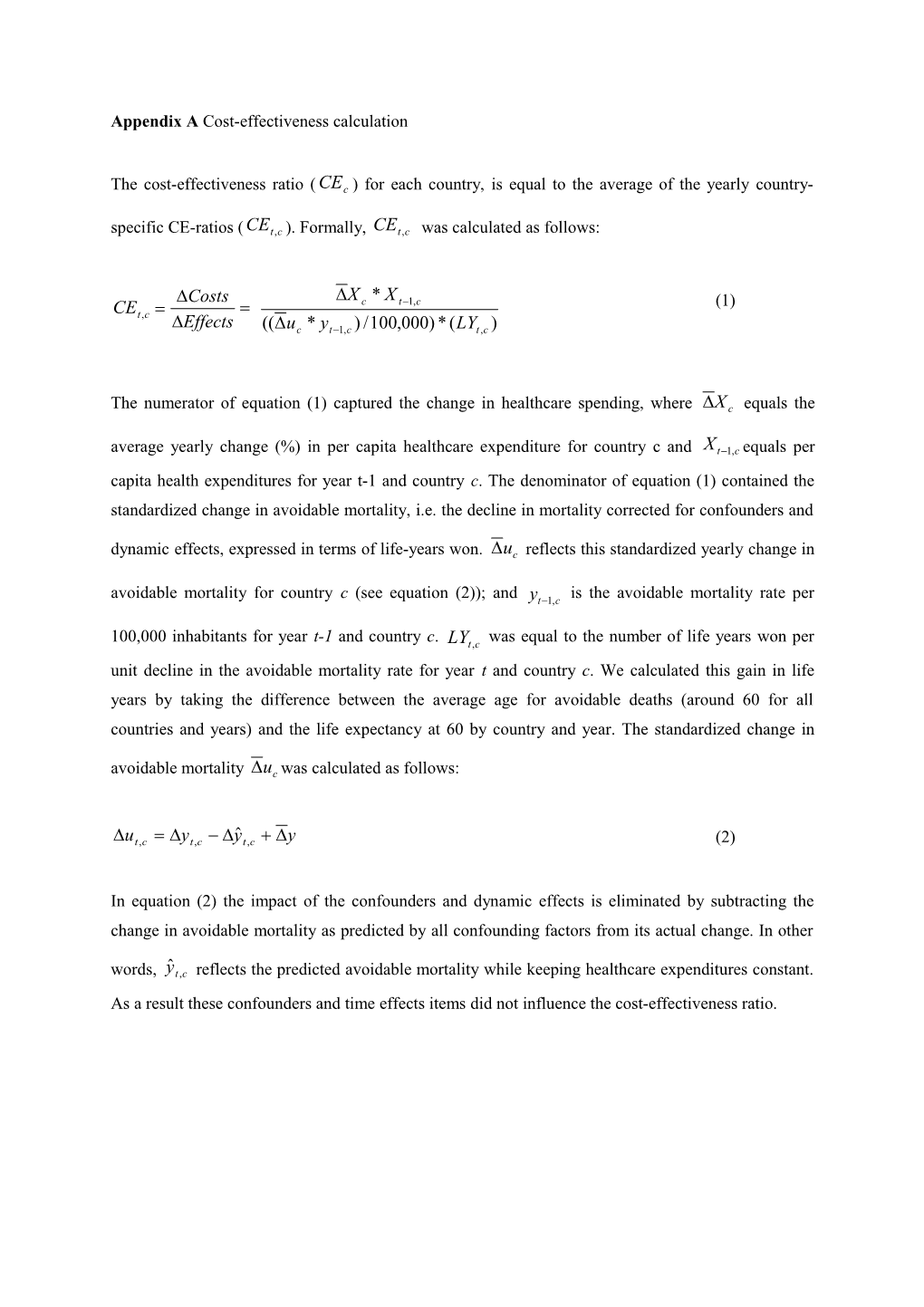 Appendix Acost-Effectiveness Calculation