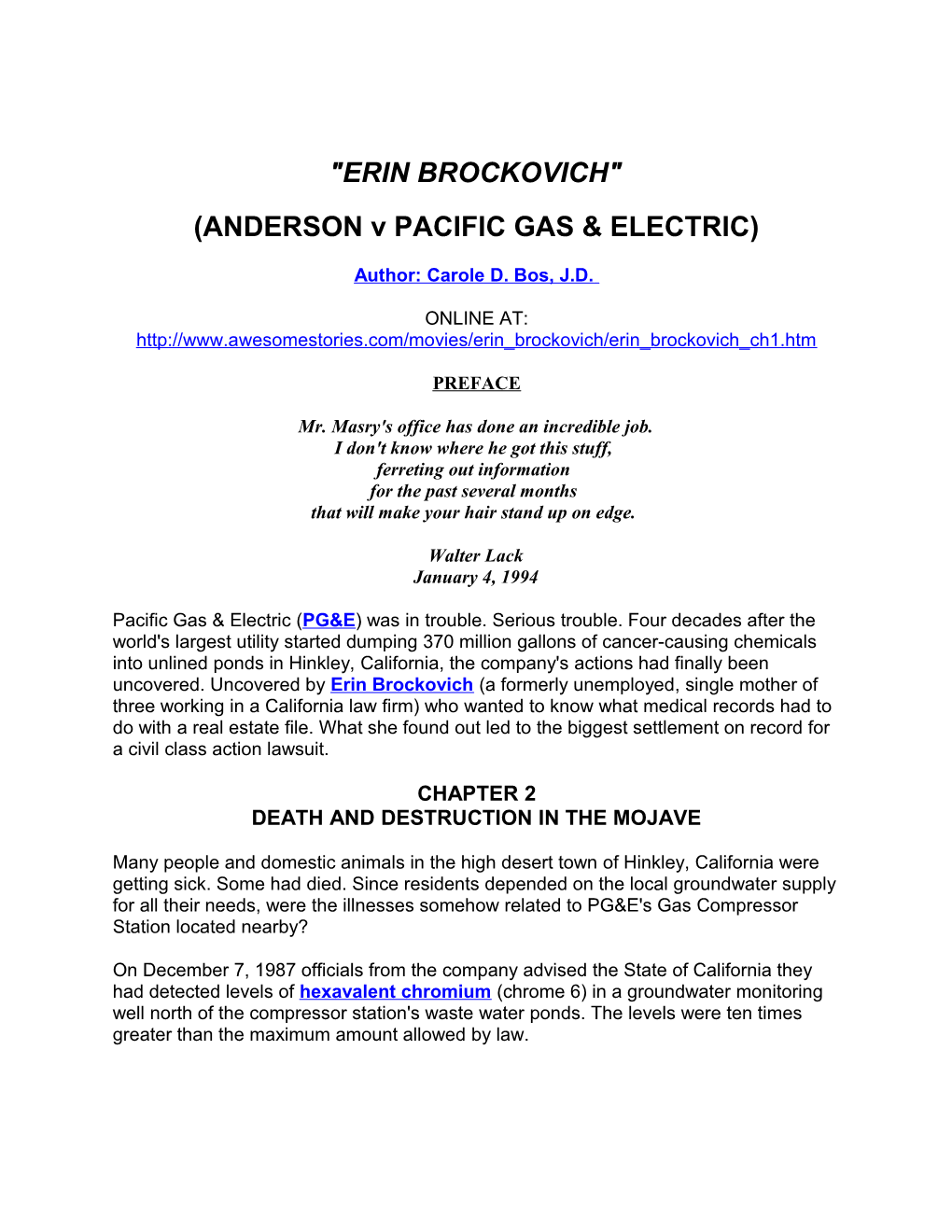 ANDERSON V PACIFIC GAS & ELECTRIC