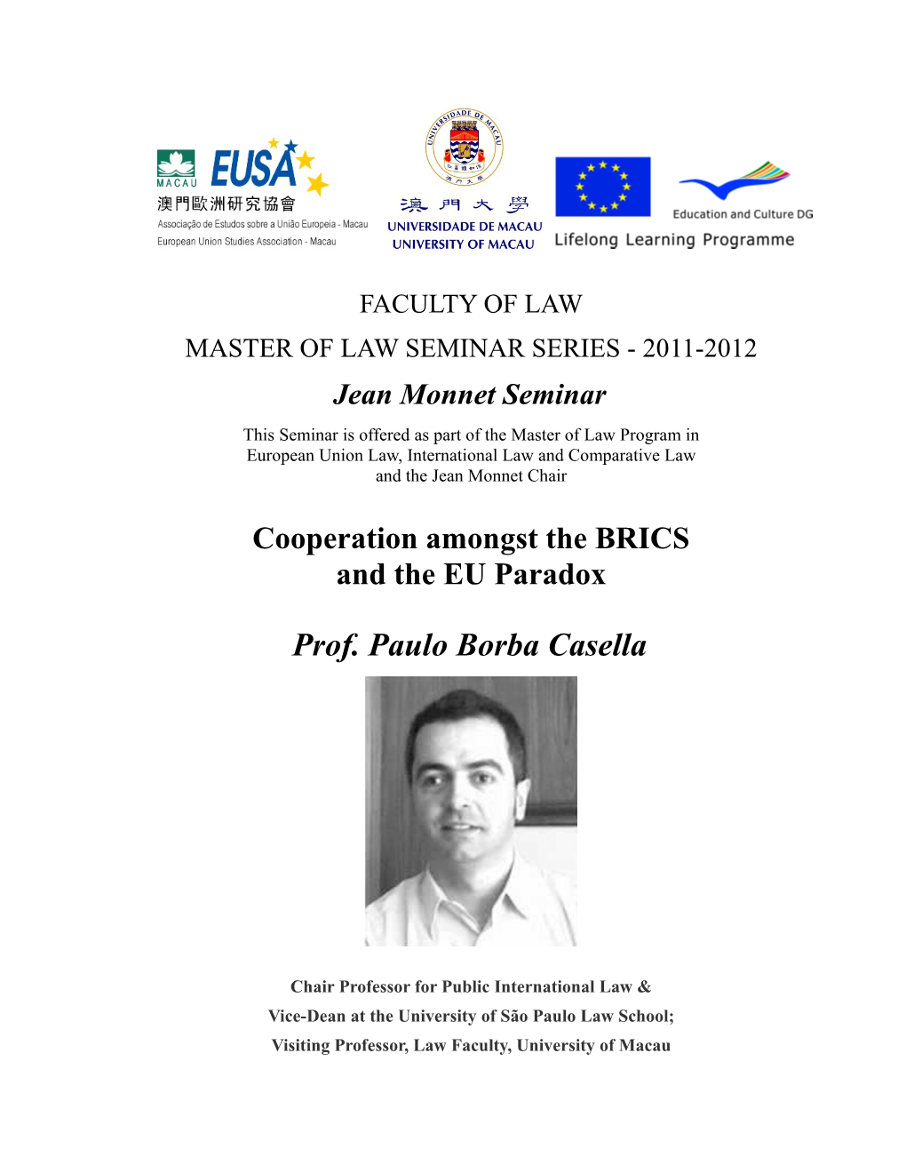 Master of Law Seminar Series - 2011-2012