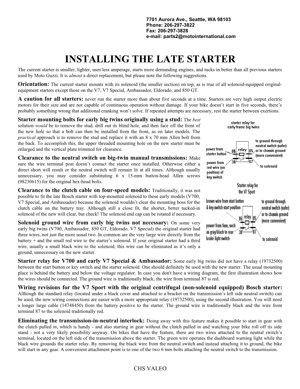 Installing the Late Starter