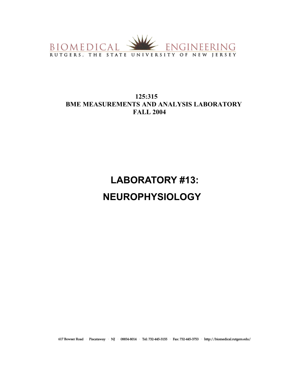 BME Measurements and Analysis Laboratory