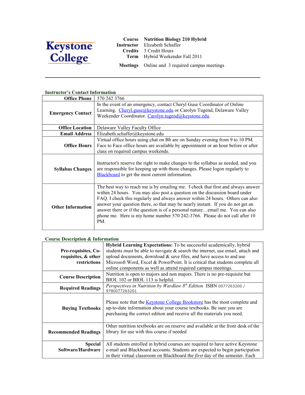 Syllabus Template - Online Learning