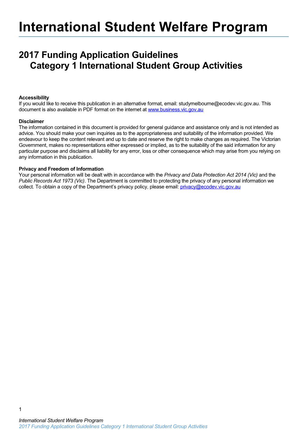 2017 Funding Application Guidelinescategory 1 International Student Group Activities