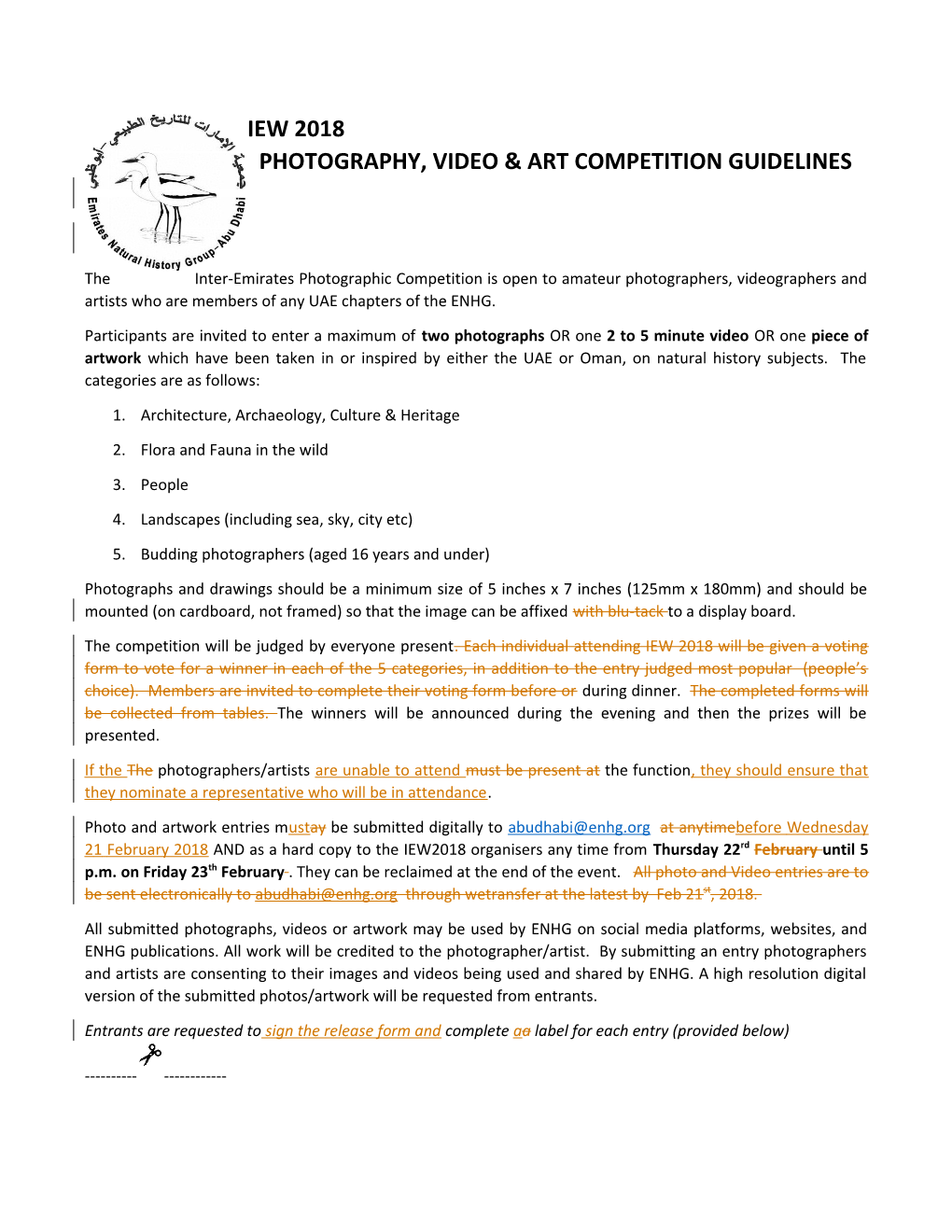 Photography, Video & Art Competition Guidelines