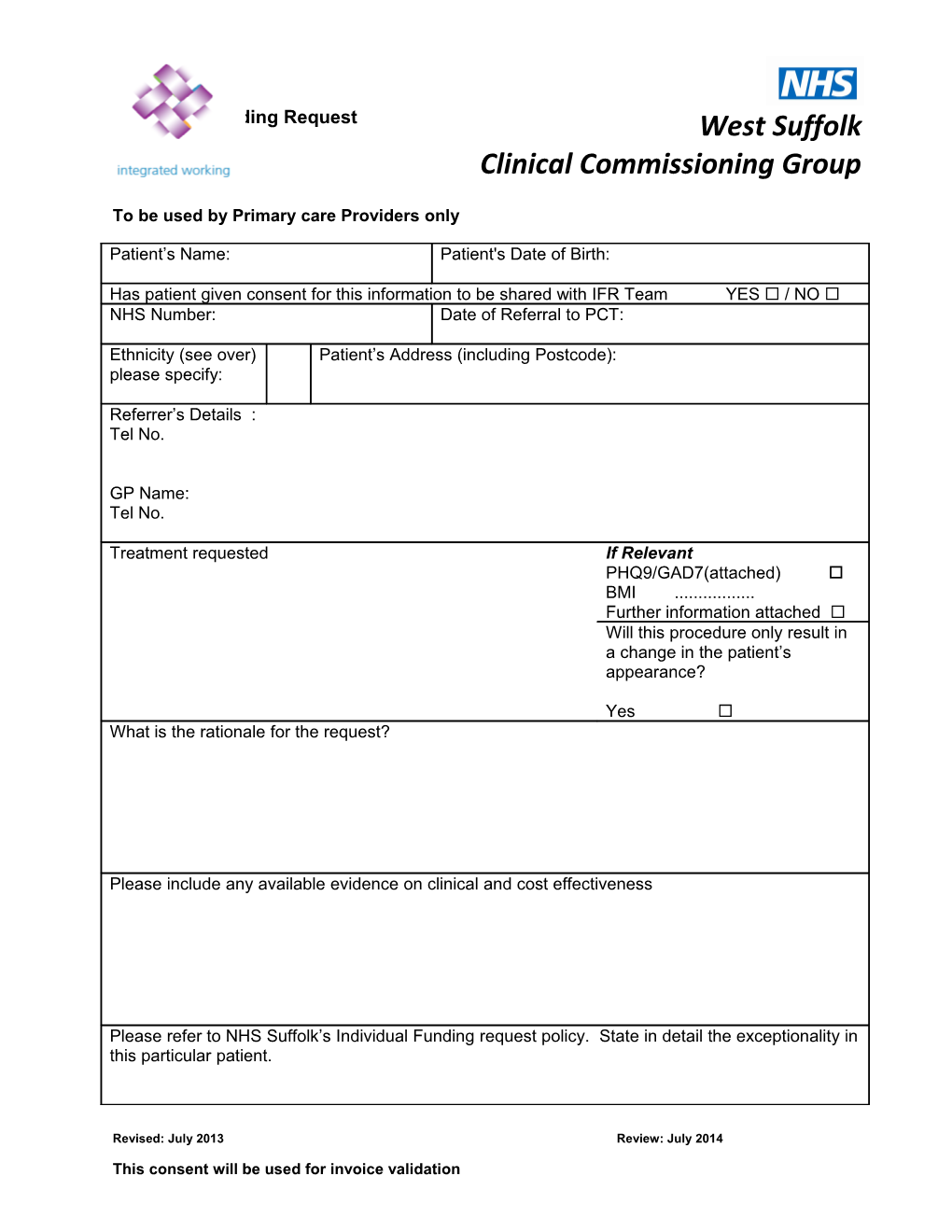 Funding Request Form