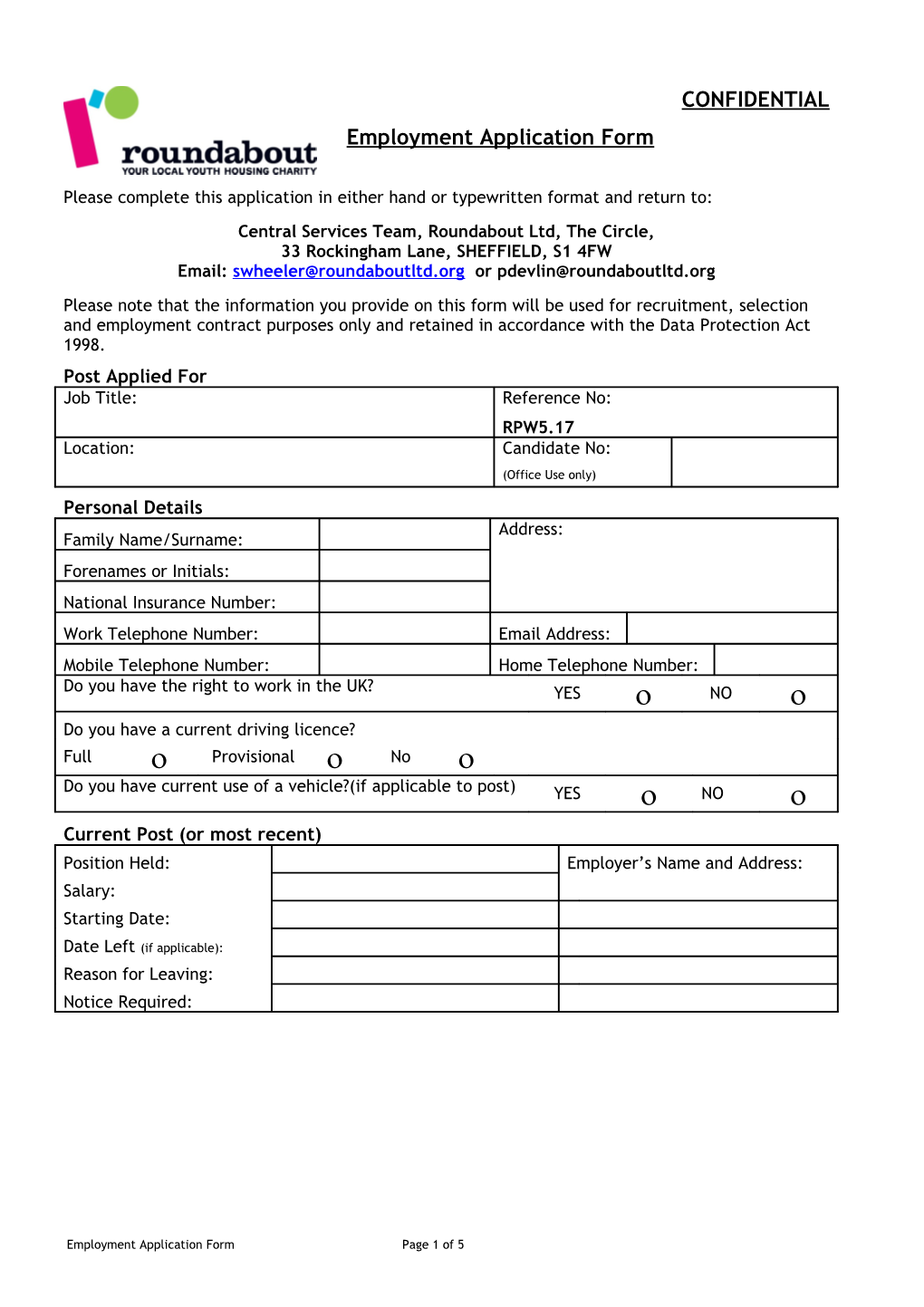 Employment Application Form s13