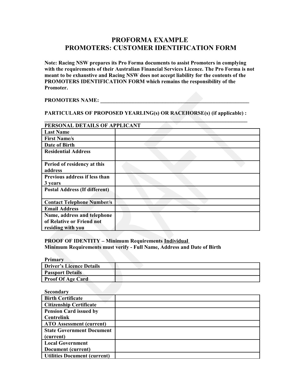 Bookmakers Betting Account