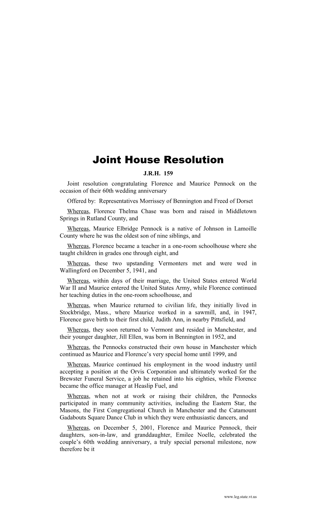 Joint House Resolution