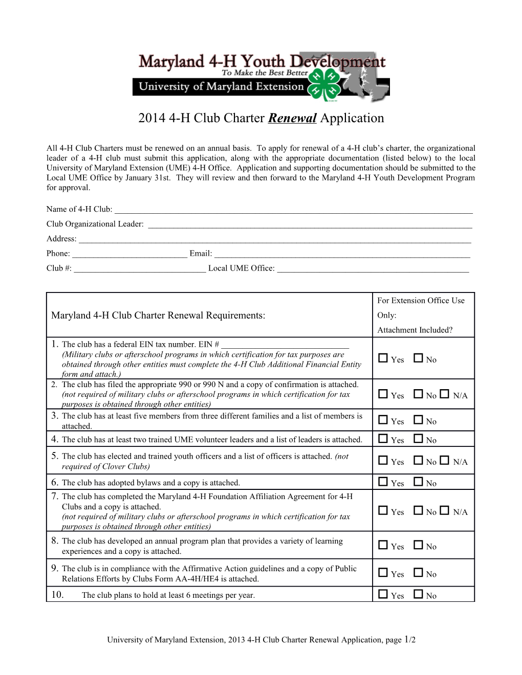 20144-H Club Charter Renewalapplication