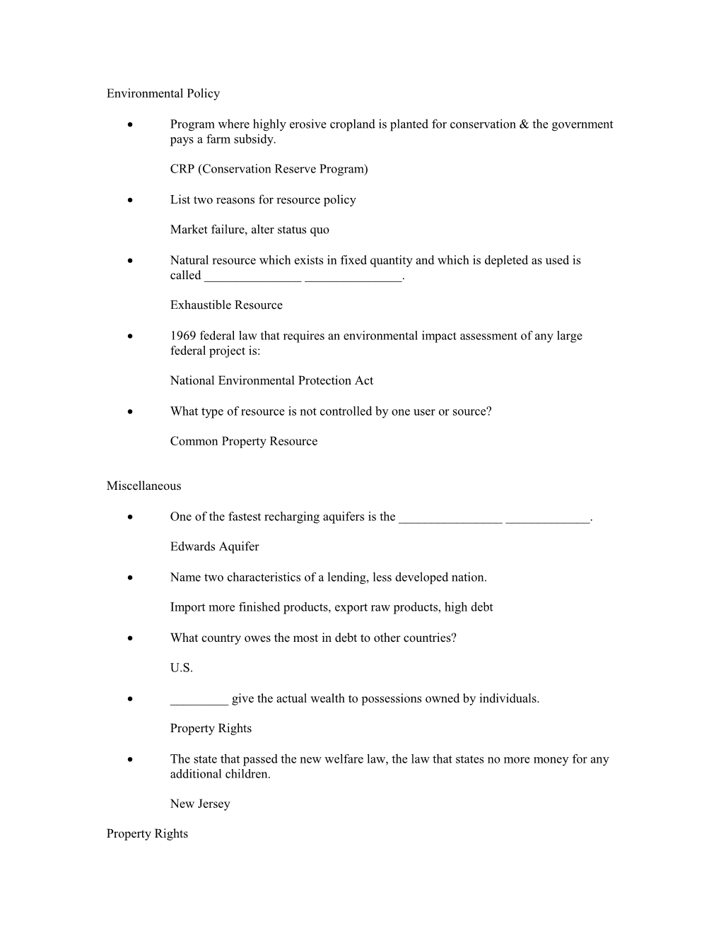 Environmental Policy s1