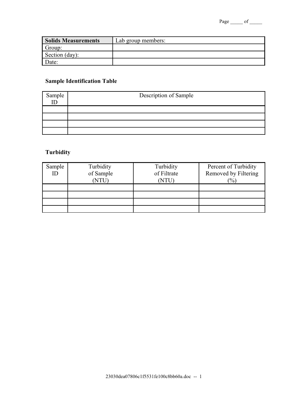 Lab 1: Concentration Calculations s1