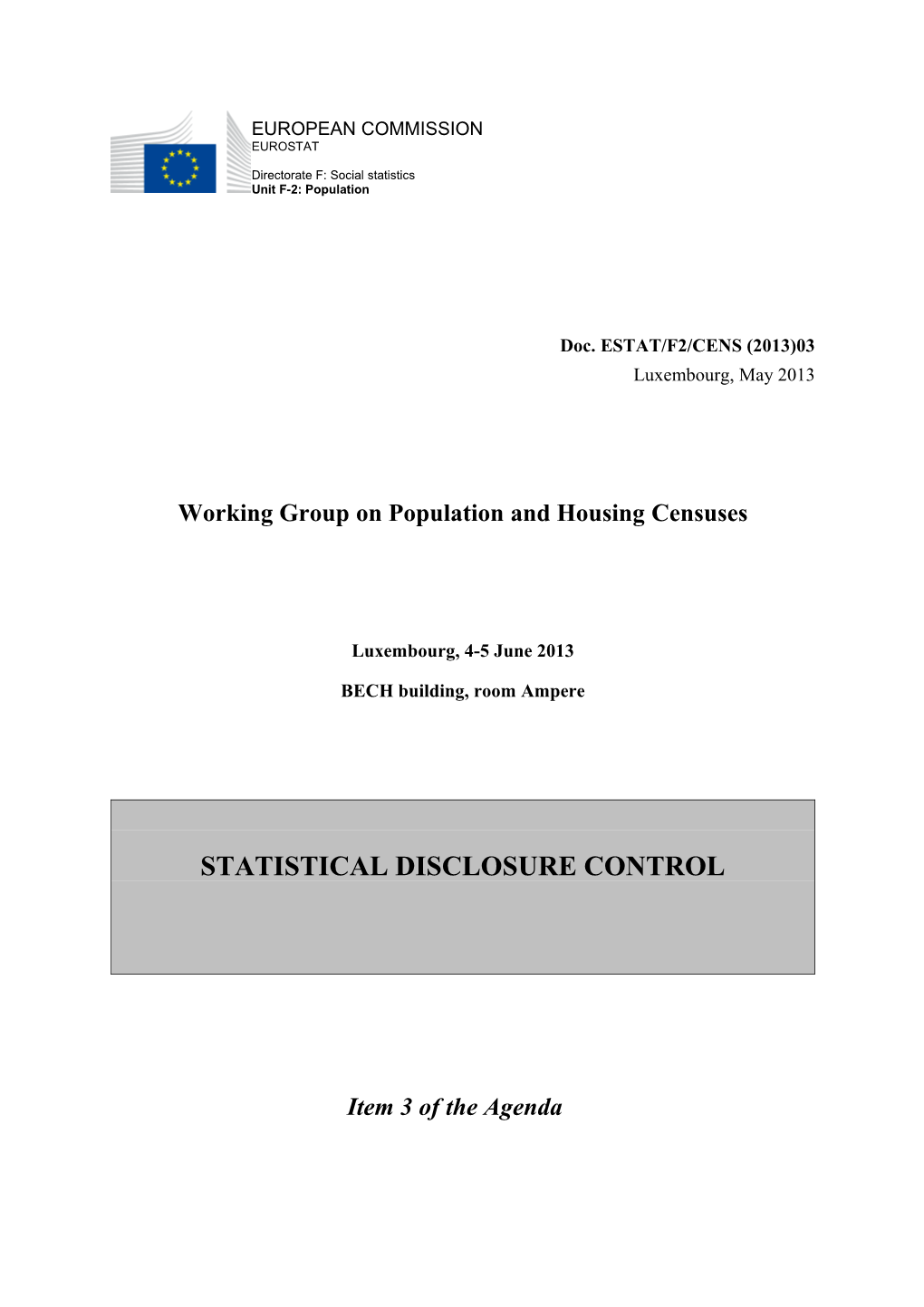 Working Group on Population and Housing Censuses