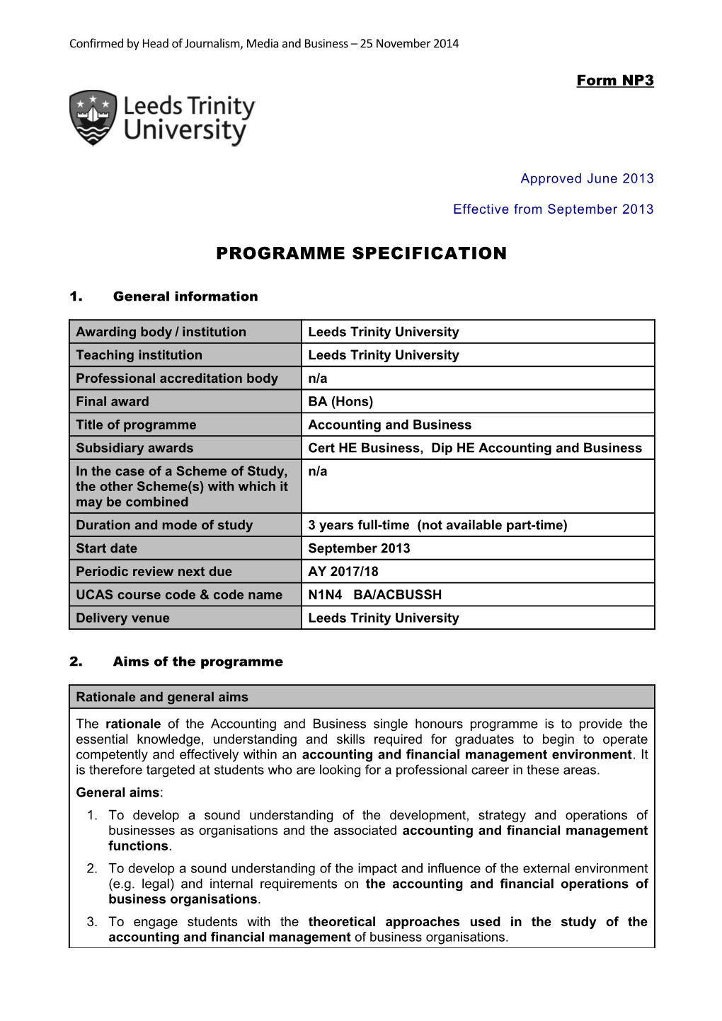 BA (Hons) Accounting & Business