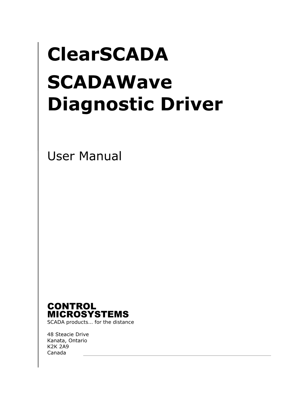 Control Microsystems Software Specification