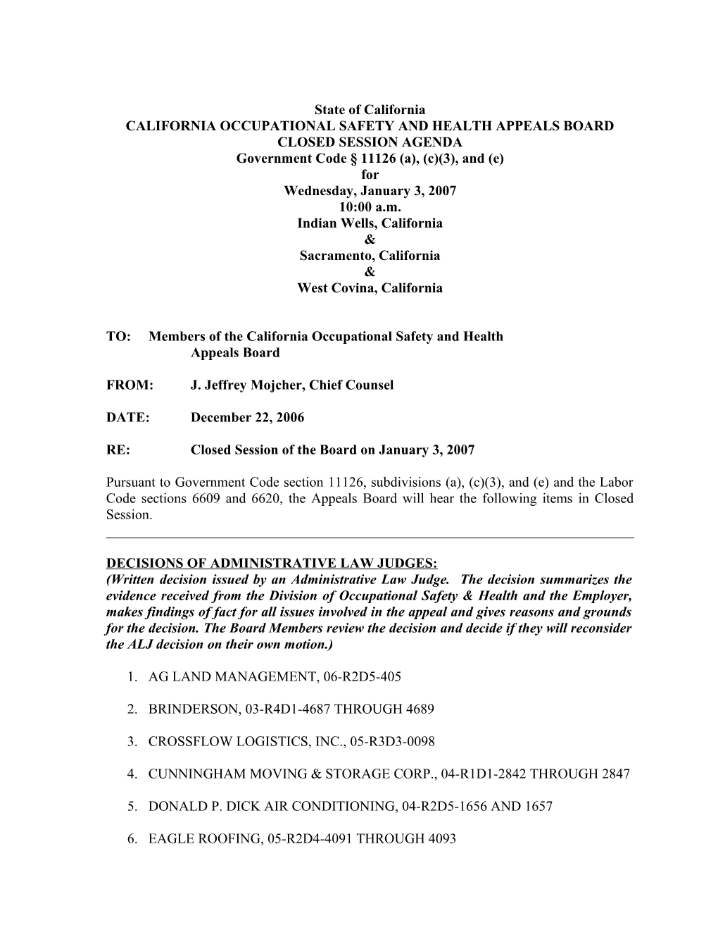 California Occupational Safety & Health Appeals Board