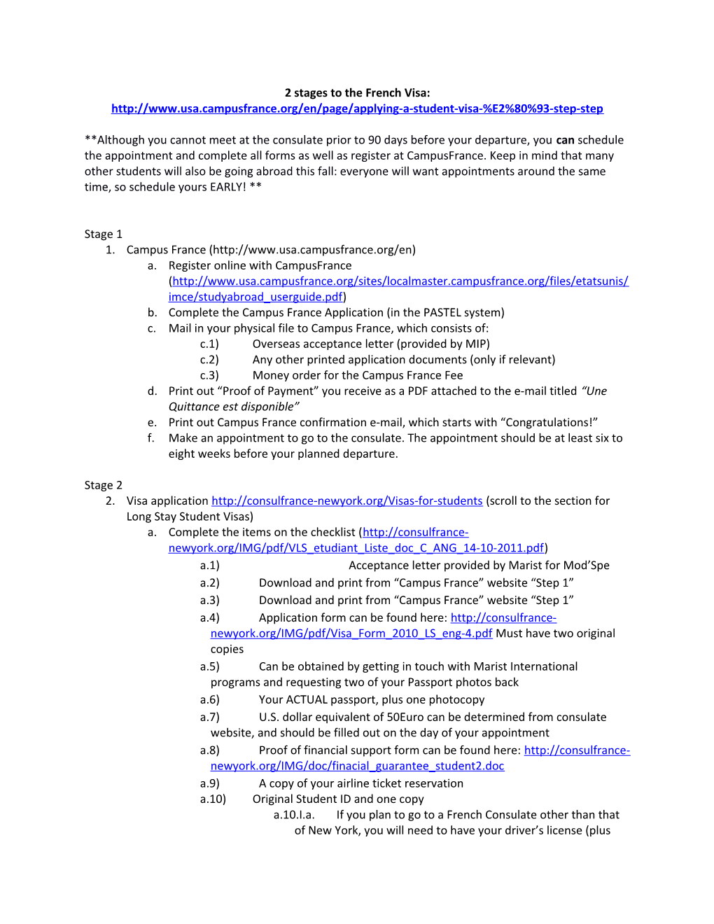 2 Stages to the French Visa