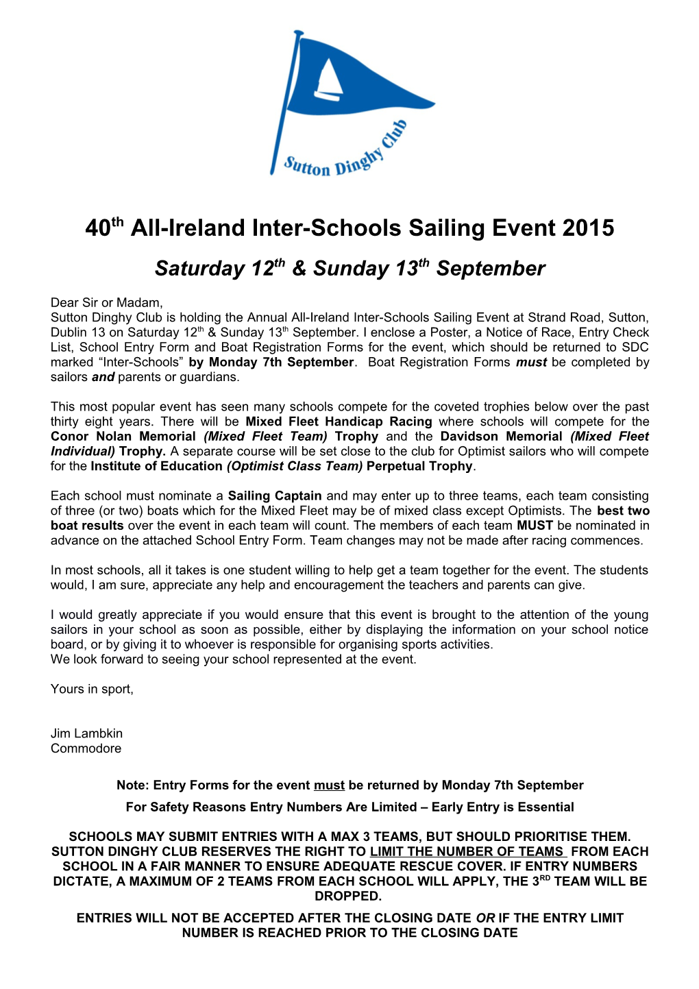 35Th All-Ireland Inter-Schools Sailing Event 2010