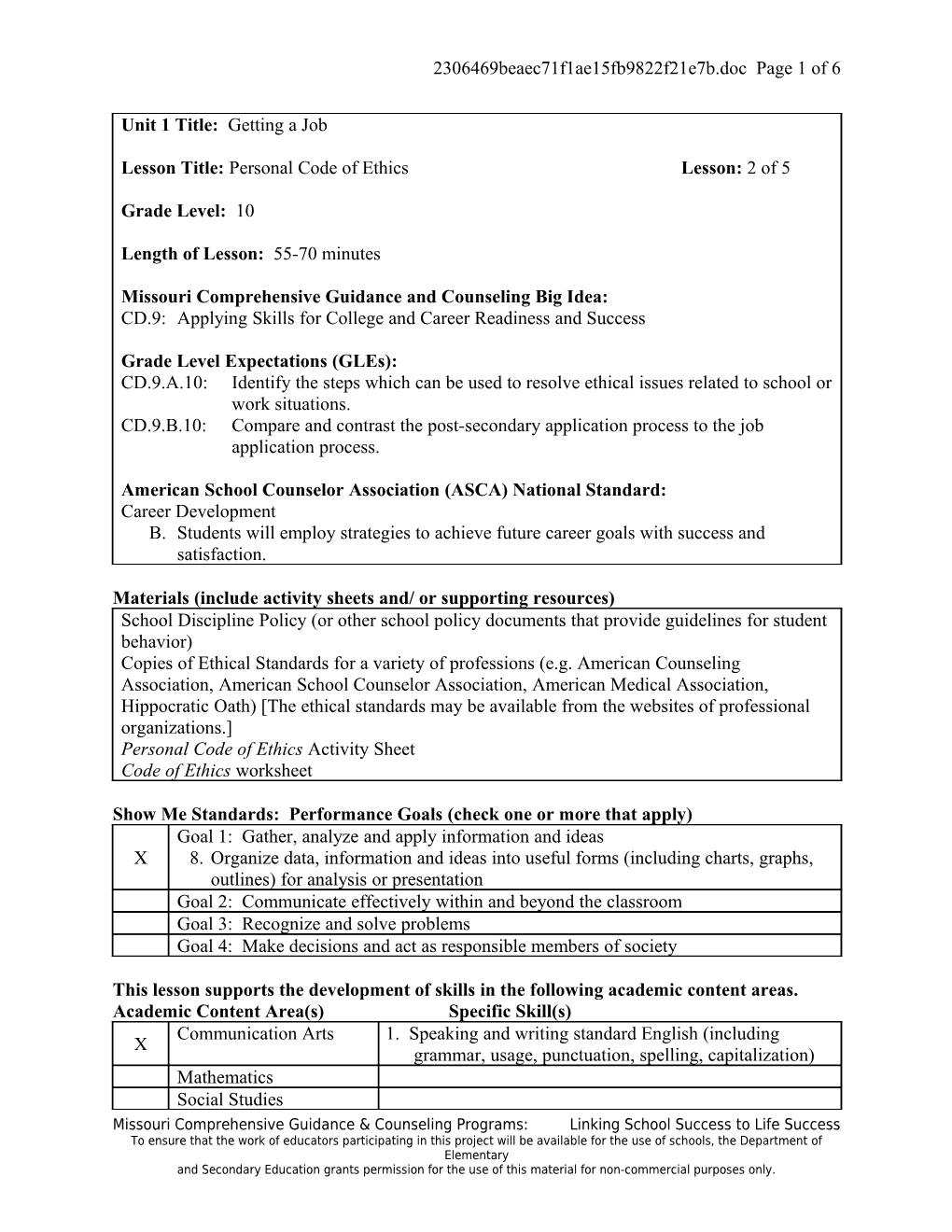 Materials (Include Activity Sheets And/ Or Supporting Resources) s14