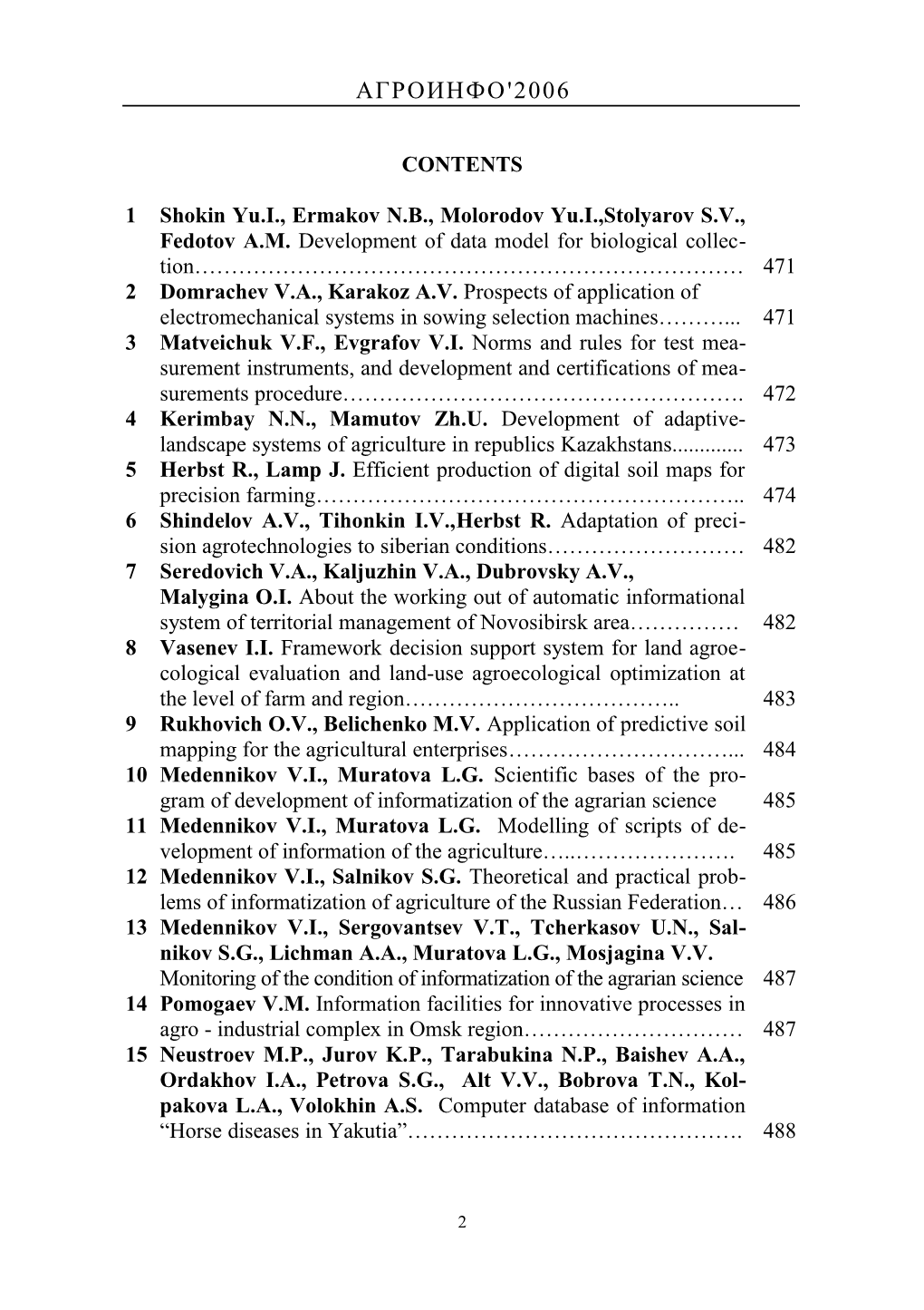 Medennikov V.I., Muratova L.G. Scientific Bases of the Program of Development of Informatization