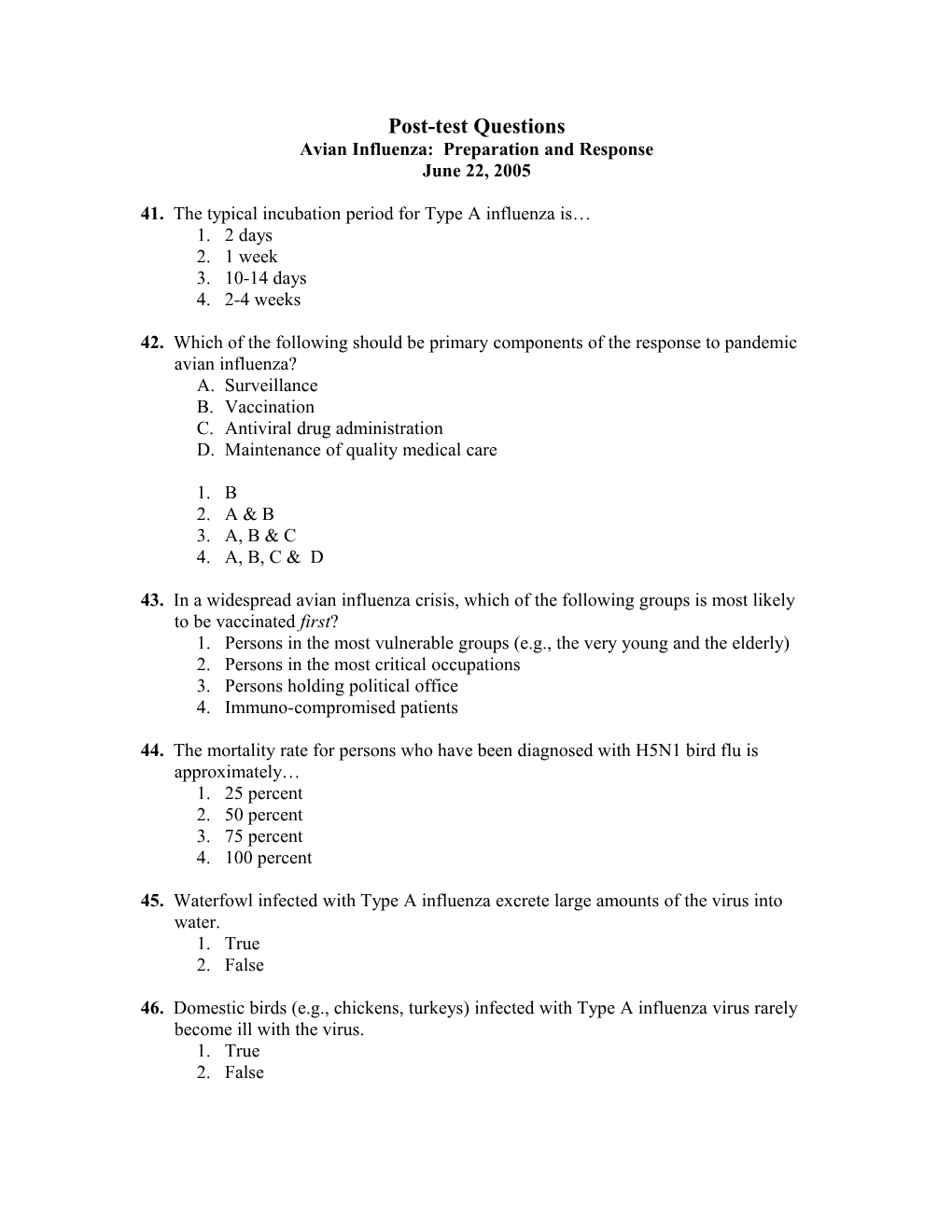 The Typical Incubation Period for Type a Influenza Is