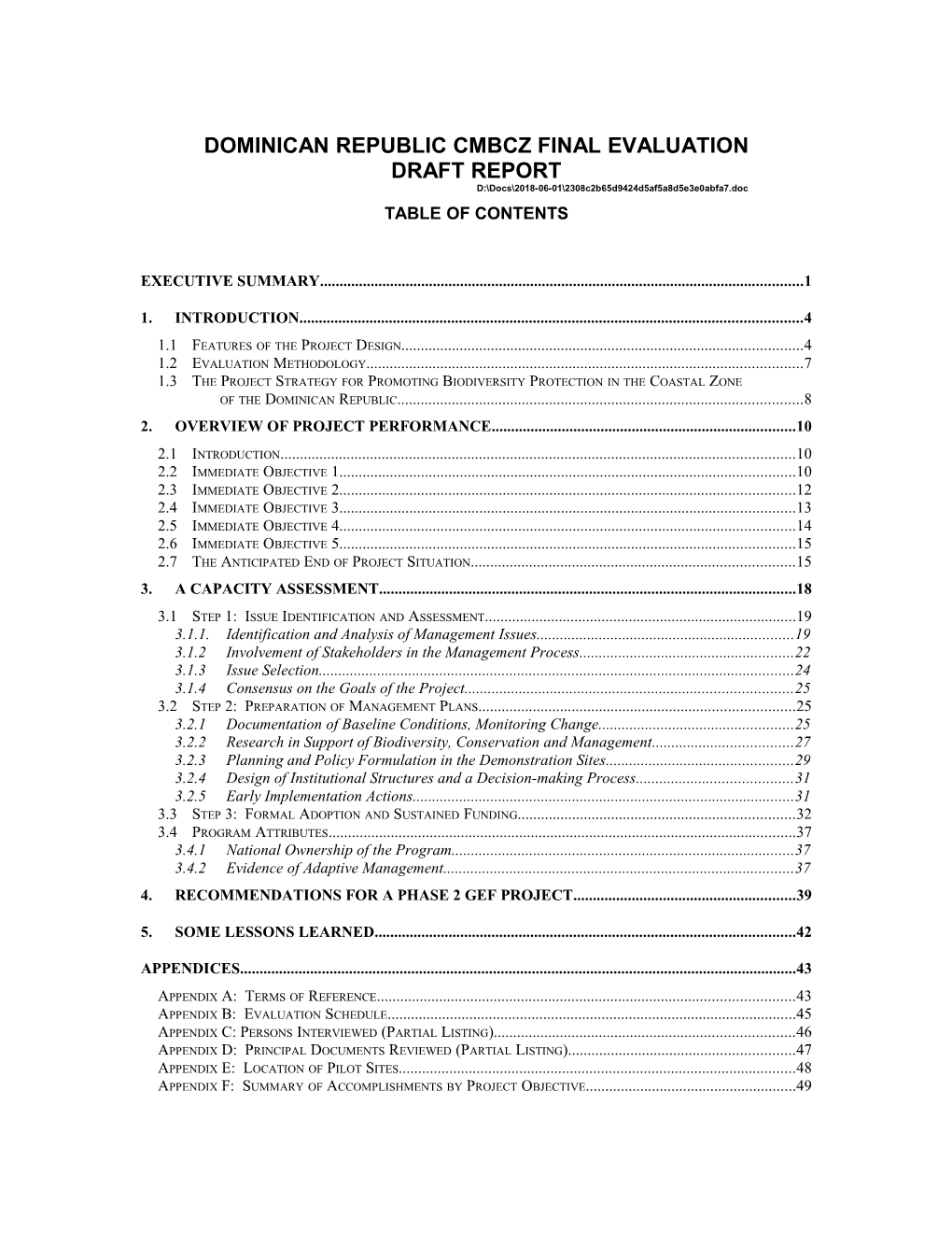 Dominican Republic Cmbcz Final Evaluation