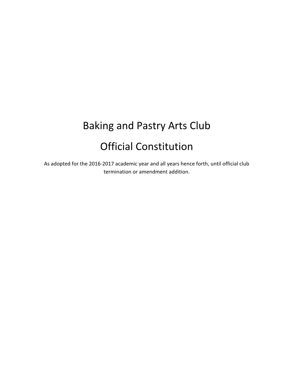 Baking and Pastry Arts Club