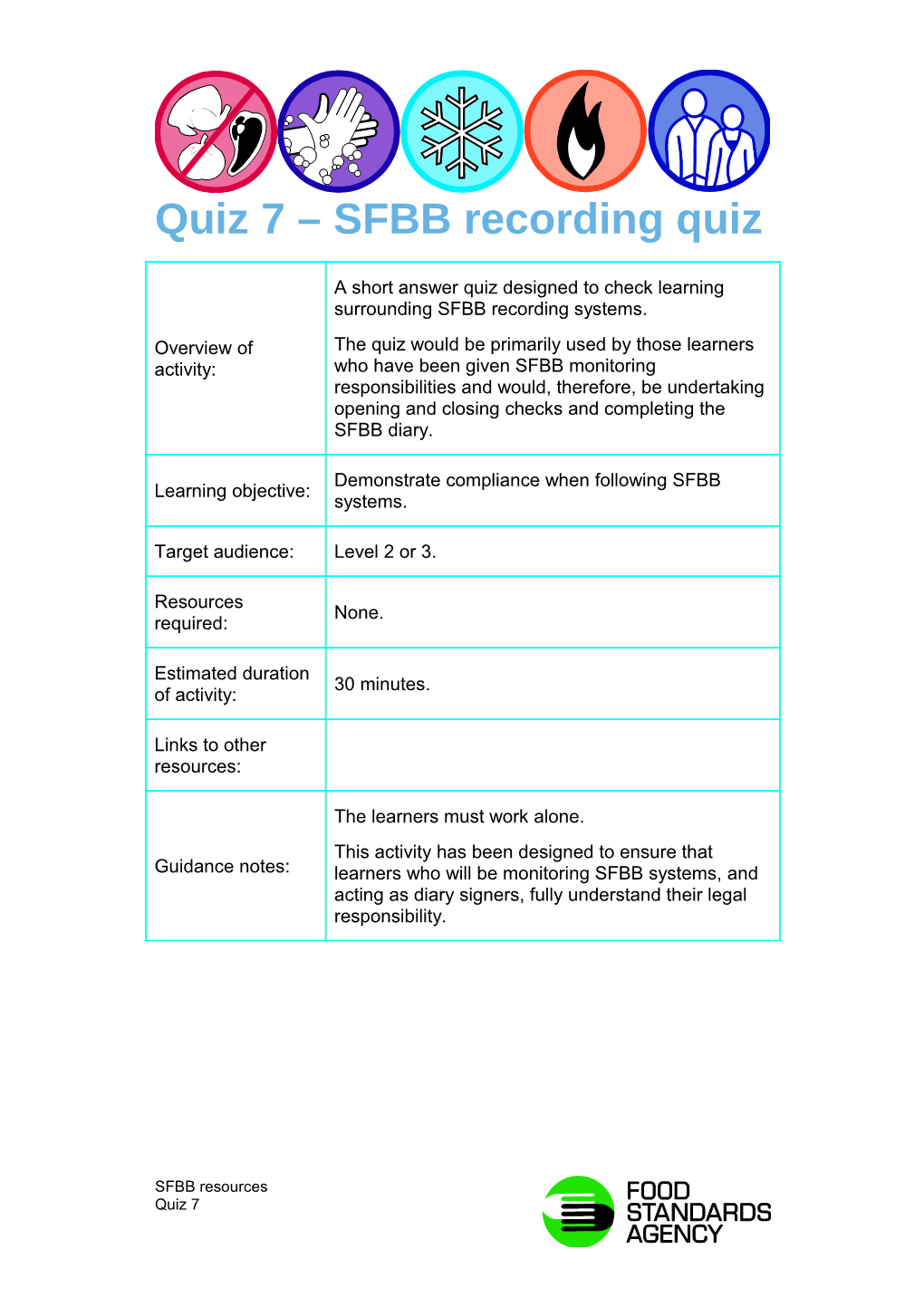 Quiz 7 SFBB Recording Quiz