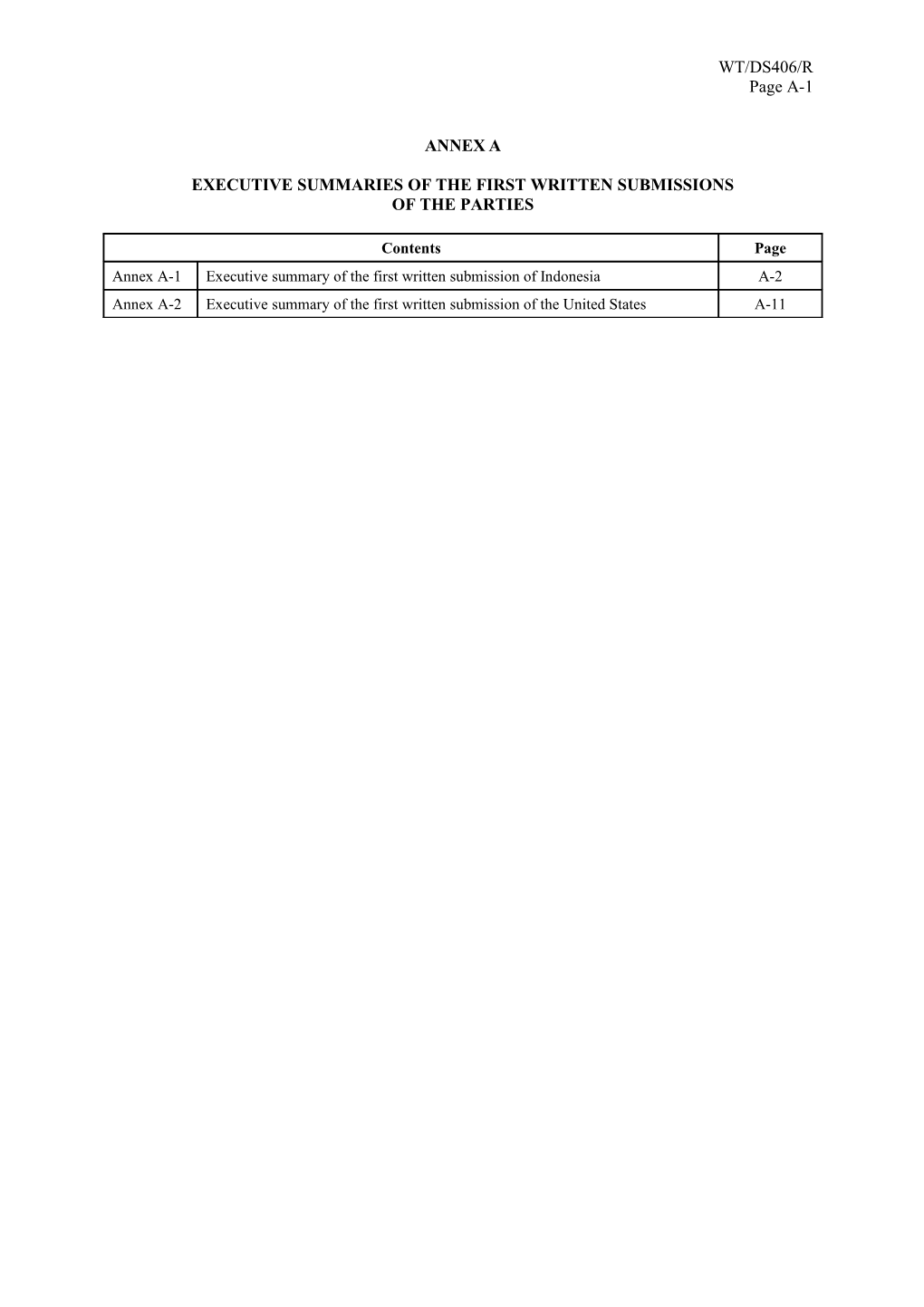 Executive Summary of the First Written Submission of Indonesia