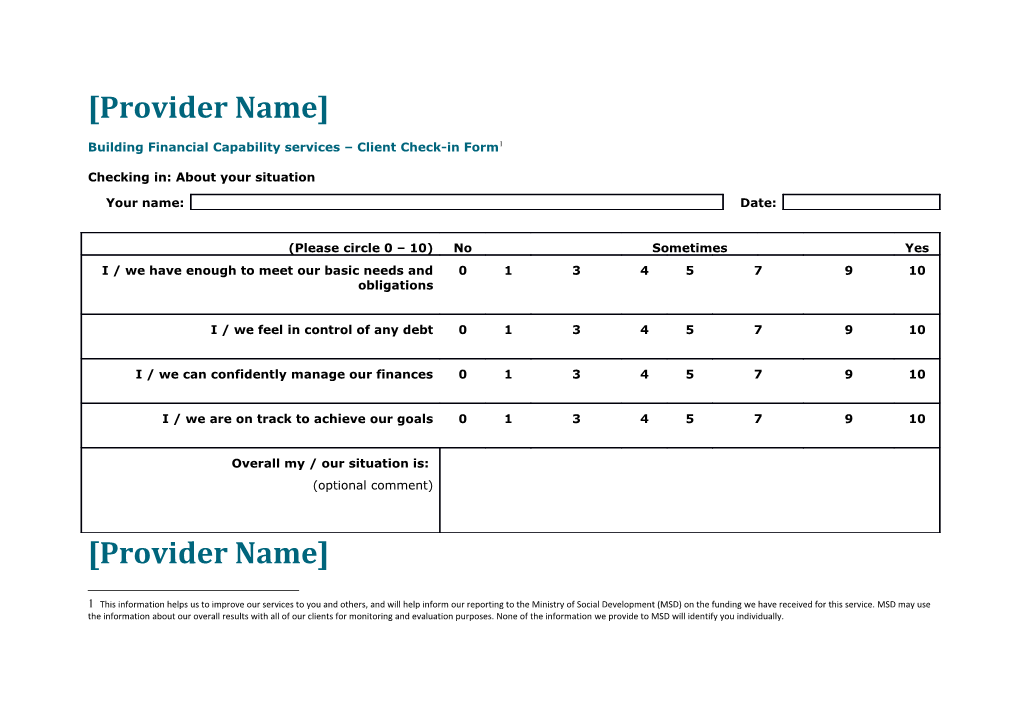Building Financial Capability Services Client Check-In Form 1