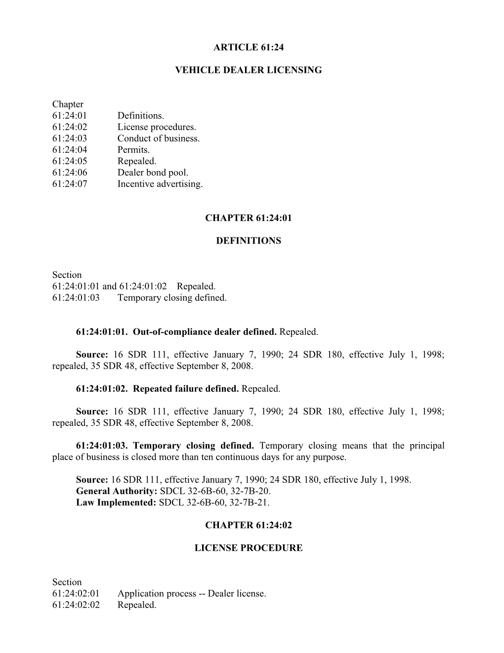 Vehicle Dealer Licensing