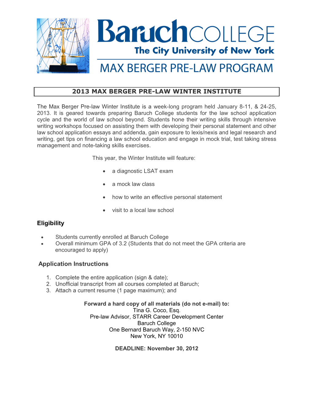 THE DOCKET Starr Career Development Center-Max Berger Fe